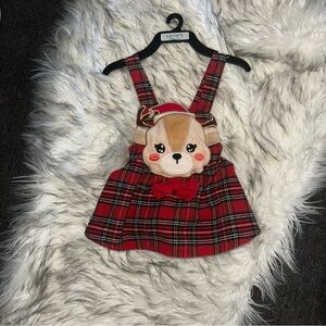 Carter's Red Plaid Baby Dress with Bear Design